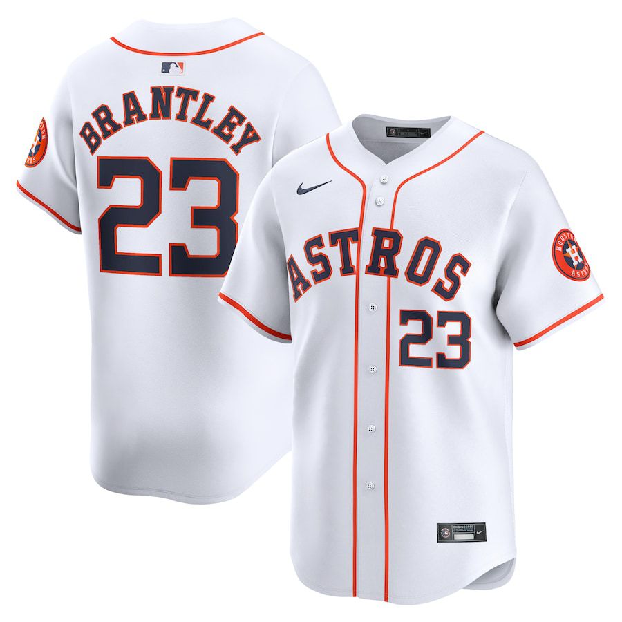 Men Houston Astros 23 Michael Brantley Nike White Home Limited Player MLB Jersey